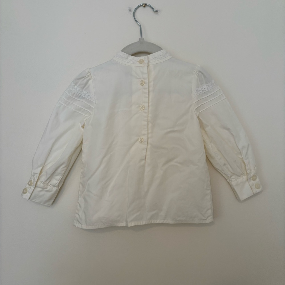 Janie and Jack Cream Pintuck & Lace Blouse - Picture 4 of 5